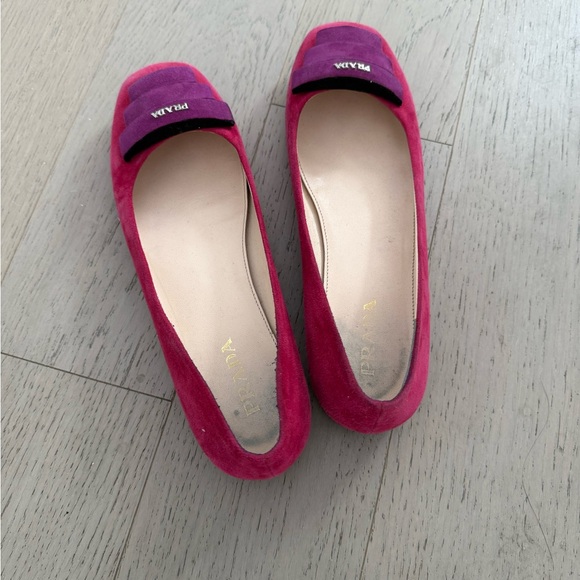 Prada Suede Color Block Ballet Flats - Picture 4 of 6